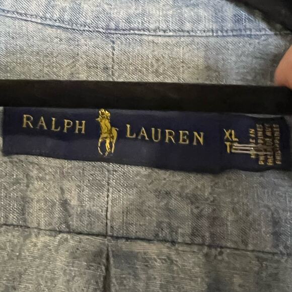 Ralph Lauren Men's Shirt Size XL Button Up Pale Blue Long Sleeves Collared - Picture 9 of 11